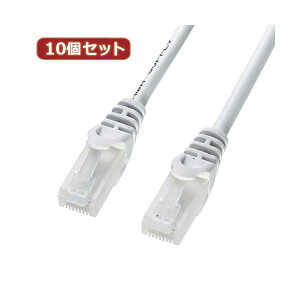 10�Z�b�g�T�����T�v���C �c���܂�h�~CAT5eLAN�P�[�u�� LA-Y5TS-01X10