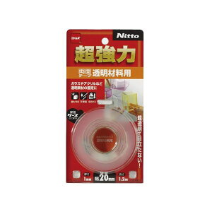 (まとめ) ニトムズ 超強力両面テープ 透明材料用 20mm×1.2m T4611 1巻 【×20セット】