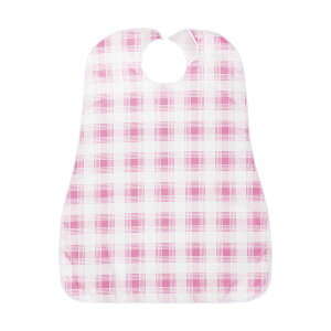 (まとめ)カネモ商事 LOr食事用エプロンピンクチェック 1枚【×5セット】