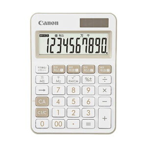 (まとめ) キヤノン 電卓 ミニ卓上モデル LS-105WUC-IV 10桁 アイボリー 2306C005 1台 【×5セット】