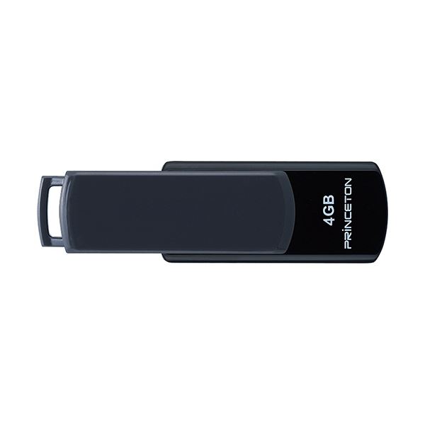 プリンストン USBフラッシュメモリー 回転式 キャップレス 4GB グレー/ブラック PFU-T3UT/4G 1セット（10個）