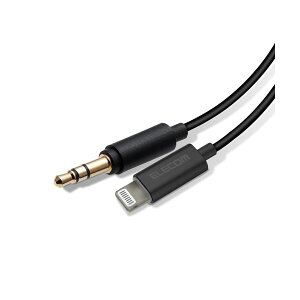 �i�܂Ƃ߁j�G���R�� AUX�P�[�u��/Lightning-��3.5�I�X/�X�����f�U�C��/1.0m/�u���b�N AX-L35D10BK�y×2�Z�b�g�z