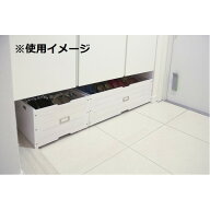 玄関収納 下駄箱下収納ボックス 幅52cm ホワイト 軽量 木製 桐材 ネームプレート キャスター付き エント…