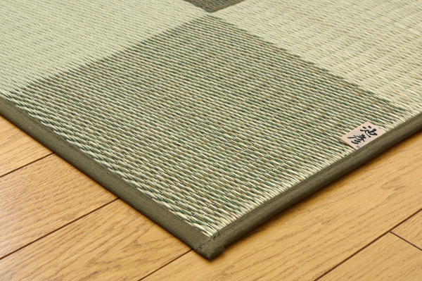 楽天市場】日本製 い草 ラグマット/絨毯 【ブロック柄 グリーン 約191