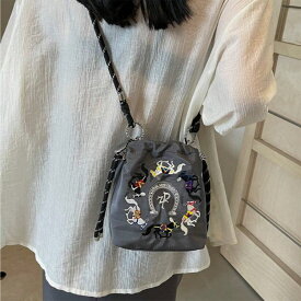 レディース ショルダーバッグ 斜め掛け 巾着バッグ ハンドバッグ 刺繍 韓流雑貨 ポポ 大阪鶴橋 コリアンタウン sb007
