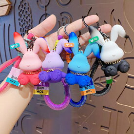 キーホルダー うさぎ 韓国雑貨 漫画の3Dキーホルダー かわいい アニマル AZEES キーチェーン 萌えグッズ 携帯ストラップ キーリング 飾り 雑貨 小物 フィギュア プレゼント景品 キャラクター 学生 おしゃれ 誕生日 かばん カギ 目印 人気 装身具