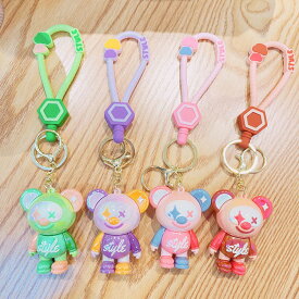 キーホルダー ピエロ くま 韓国雑貨 かわいい ベア キーチェーン クリスタル 携帯ストラップ キーリング 飾り雑貨 小物 フィギュア プレゼント 景品 キャラクター 学生 おしゃれ 誕生日 かばん カギ 人気 動物 韓流雑貨 ポッポ バッグチャーム