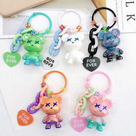 キーホルダーくまちゃん 韓国雑貨 動物 かわいい 熊 5色 パステルカラー クリスタル風 キーチェーン 携帯ストラップ キーリング 飾り 雑貨 小物 フィギュア バッグチャーム プレゼント 景品 キャラクター キャンディカラー 学生 おしゃれ 誕生日 かばん カギ 目印 人気