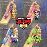 Brawl Stars ブロスタ キーホルダー キャラクター全7種 ラバーストラップ付き スパイク ビー ジェシー ペ…