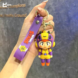 Brawl Stars ブロスタ キーホルダー キャラクター全7種 ラバーストラップ付き スパイク ビー ジェシー ペニー ミスターP レオン エル・プリモ ストラップ キーリング プレゼント ゲーム 推し活 人気 通販 キッズ 大人 ファン向け 韓流雑貨 ポッポ 大阪 鶴橋 コリアンタウン