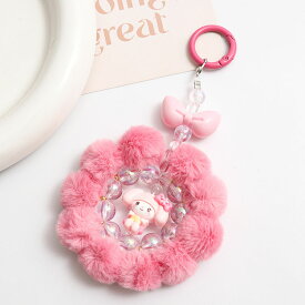 【サンリオキーホルダー 】ふわふわ ぬいぐるみ風 リボン付き 韓国風 雑貨 キャラクター クロミ シナモロール ポチャッコ マイメロ キティちゃん バッグチャーム かわいい ガーリー 推し活 プレゼント 携帯ストラップ 学生 誕生日 カバン 鍵 人気 まとめ買い 送料無料 ギフト