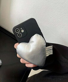 スマホグリップ スマホスタンド ふかふか シルバー ハート クッション 韓国 かわいい おしゃれ スマホ 人気 グリップスタンド カスタム 貼るだけ パステルカラー グリップ 落下防止 スタンド 推しカラー 片手で楽々 全機種対応 韓流雑貨 ポッポ 大阪 鶴橋 コリアンタウン