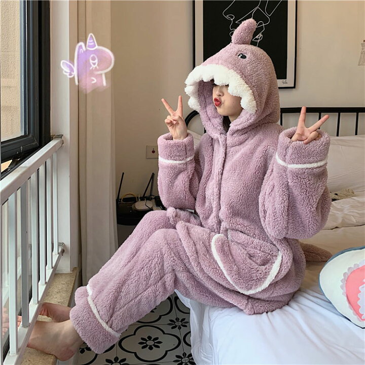 楽天市場】着ぐるみ パジャマ サメ もこもこ パジャマ 可愛い 大人用 