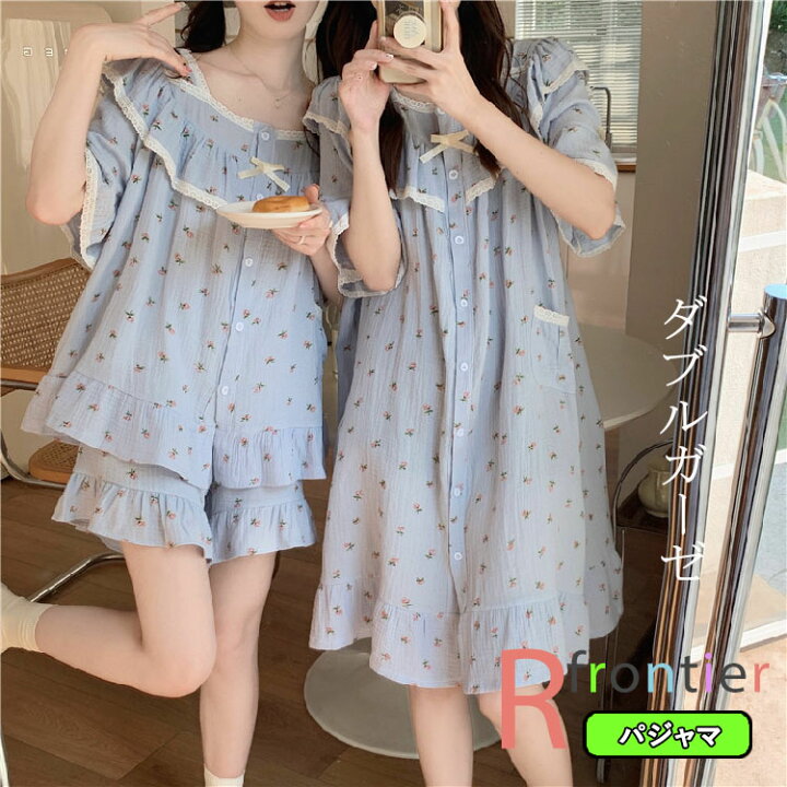 楽天市場】パジャマ レディース 半袖 可愛い 春夏 短パンツ ダブル 