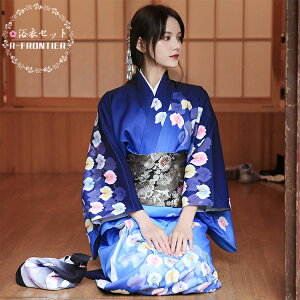 浴衣 高校生 可愛い 中学生 浴衣 160 大人 レディース 浴衣 セット 女性 紺青 胡蝶 花柄 お洒落 優雅 ネイビー 大人っぽい 浴衣 中学生 作り帯 大きいサイズ 大きめ ジュニア 女子会 紅葉狩り