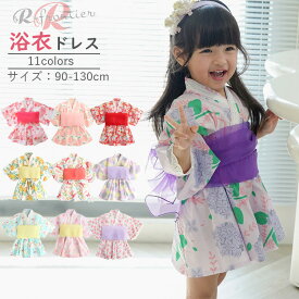 ワンピース 浴衣 キッズ 女の子 浴衣 ドレス 130 子供 セパレート ベビー 浴衣 ワンピース セット キッズ 小学生 夏 さくら 可愛い ピンク 赤 桜 花柄 ゆかた 綿 リボン セット 部屋着 寝巻き 薄手 イベンド 温泉 浴衣 旅館旅行 花火大会 夏祭り 盆踊り 神踊り