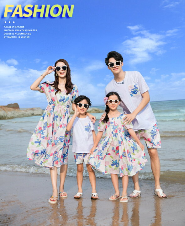 楽天市場】親子ペア ワンピース 花柄 半袖 親子 ペアtシャツ リンク 