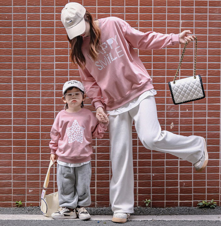 楽天市場】リンクコーデ 親子 セット 長袖 春 親子コーデ トレーナー 