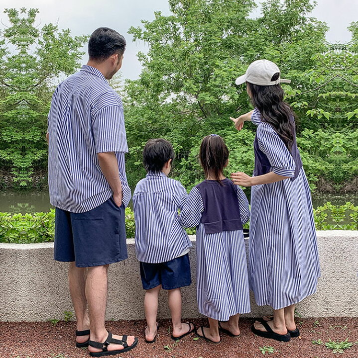 楽天市場】リンクコーデ 親子 セット 夏服 親子ペア ワンピース 縞柄 