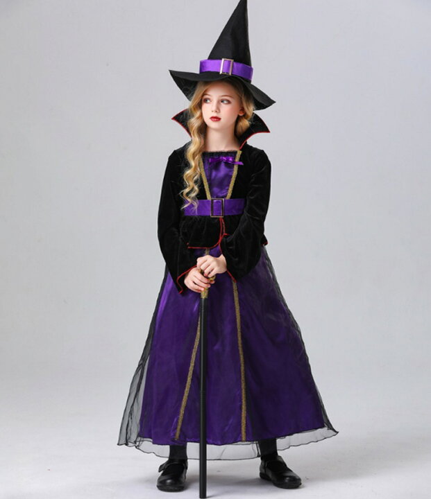 楽天市場】女の子 ハロウィーン衣装 魔女 デビル パープル 紫 子供  