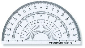 ステッドラー STAEDTLER 半円分度器 直径12cm 定規 ものさし 文具 文房具 製図 事務用品 設計図 見取り図 図面 地図 968 51-12