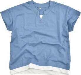 【2点以上で送料無料】 BlueMart ブルーマート 半袖シャツ BIGシルエット レイヤードネック ゆったりサイズ 無地 Tシャツ シンプル 半袖 シャツ キッズ 男の子 子供服 トップス 綿100％ キッズ ジュニア かっこいい Tシャツ キッズ 半袖 Tシャツ 夏 BIGスタイル tシャツ