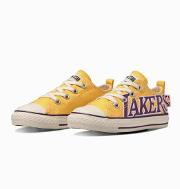 【CONVERSE】CHILD ALL STAR N NBA SLIP OX 3SD633 Los Angeles Lakers チャイルド オールスター N NBA スリップ OX ロサンゼルス・レイカーズ コンバース カジュアル バスケットボール コラボ ローカット 黄色 子供靴 キッズ