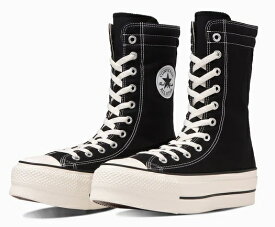 【CONVERSE】ALL STAR (R) LIFTED KNEE-HI ブラック オールスター (R) リフテッド ニーハイ コンバース スニーカー 厚底 大人靴 シューズ ブーツライク 黒色 BLACK