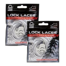 Lock Laces ロックレース 靴紐 結ばない 靴ひも くつひもホワイト 2パックセット