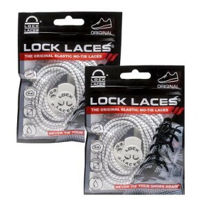 Lock Laces ���b�N���[�X �C�R ���΂Ȃ� �C�Ђ� ���Ђ��z���C�g 2�p�b�N�Z�b�g