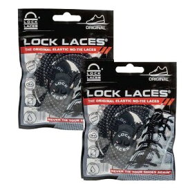 Lock Laces ロックレース 靴紐 結ばない 靴ひも くつひもブラック 2パックセット