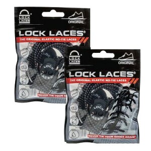 Lock Laces ���b�N���[�X �C�R ���΂Ȃ� �C�Ђ� ���Ђ��u���b�N 2�p�b�N�Z�b�g