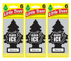 Little Trees リトルツリー ブラック・アイス 6枚パック × 3パック Made in USA 車用 芳香剤