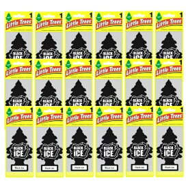 リトルツリーエアフレッシュナー Little Trees ブラック・アイス 18枚セット Made in USA 車用 芳香剤