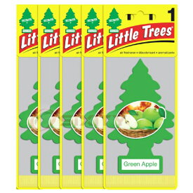 Little Trees リトルツリー エア フレッシュナー 釣り下げ式 Green Apple グリーン・アップル USDM 5枚 セット