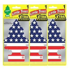Little Trees リトルツリー エアフレッシュナー エクストラストレングス スターズ＆ストライプス 3枚セット 車用 芳香剤 BIGサイズ