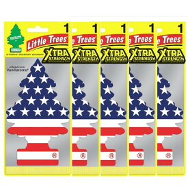 リトルツリー エアフレッシュナー Little Trees エクストラストレングス BIGサイズ スターズ＆ストライプス5枚セット 車用 芳香剤