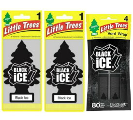 リトルツリー エアフレッシュナー2枚 ・Black Ice ブラック・アイスヴェントラップ1個セット