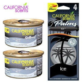 CALIFORNIA SCENTS カリフォルニア・センツ Organic Air Freshener アイス2缶+アイスハング4枚パック 車用 室内用