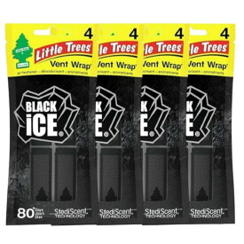 リトルツリー エアフレッシュナー Vent Wrap, Black Ice ヴェントラップ・ブラックアイス 4パックセット