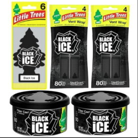 リトルツリー エアフレッシュナー ブラック・アイス ツリー・ラップ・ファイバー缶 3種類セット