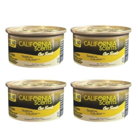 CALIFORNIA SCENTS カリフォルニア・センツ Organic Air Freshenerトロピカルコラーダエアーフレッシュナー 4缶セット 純正リッド1枚付き 車用 室内用