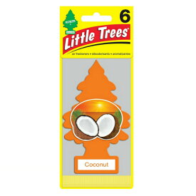 Little Trees リトルツリーエアリフレッシュナー Coconut ココナッツ 6枚パック　 Made in USA 車用 芳香剤