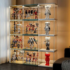 ホビー用収納ケース フィギュアボックス コレクションケース 人形ケース 透明アクリル 組み立て簡単 ディスプレイラック 収納棚 整理棚 展示台、アクリル 階段付き