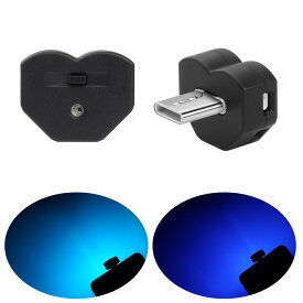 Type-C LEDライト USB 車内用 8色 照射方向切替 メモリー機能 自動点灯 調光機能 アンビエントライト RGB USB給電 イルミネーション タイプc ミニライト 小型 軽量 車アクセサリー 簡単取付 2個入り