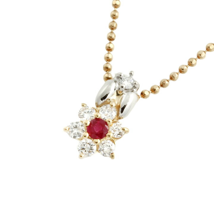 楽天市場】【本物保証】 鑑付 新品同様 フラワー 花 ネックレス K18YG  
