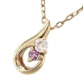 【本物保証】 新品同様 サマンサティアラ SAMANTHA TIARA ネックレス K18PG ムーンストーン ピンクサファイア ピンクゴールド 【中古】