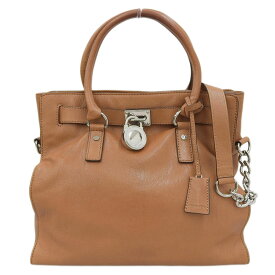 【8/1 P2倍】【大幅値下げ！】 マイケルコース MICHAEL KORS 2WAY バッグ レザー ブラウン 茶 シルバー金具 【中古】