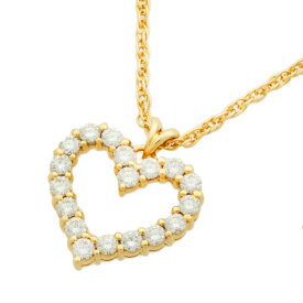 【本物保証】 新品同様 ロイヤルアッシャー ROYAL ASSCHER ハート ネックレス K18YG メレダイヤモンド 0.55ct 【中古】