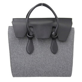 【8/1 P2倍】【本物保証】 美品 セリーヌ CELINE タイバッグ ハンドバッグ フェルト×レザー グレー×ブラック 【中古】